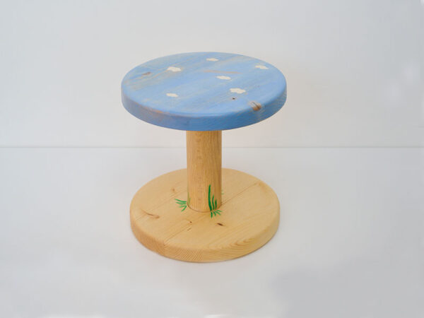 Hocker "auf Wolken" blau/weiss