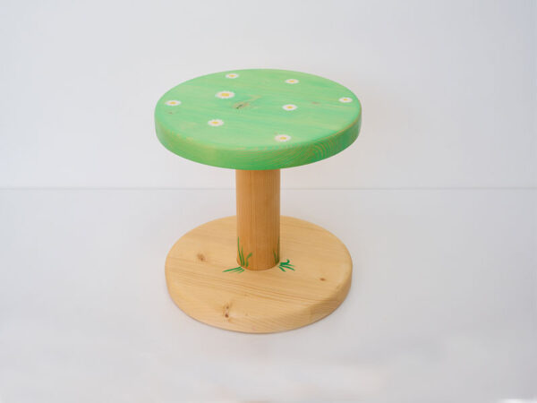 Hocker "Blumenwiese" grün/weiss