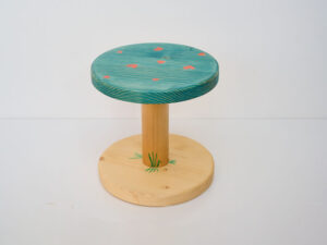 Hocker "Herzplatz" türkis/rotorange