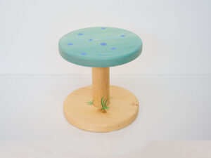 Hocker "bunter Fliegenpilz" türkis/blau