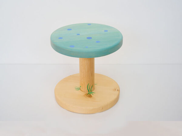 Hocker "bunter Fliegenpilz" türkis/blau